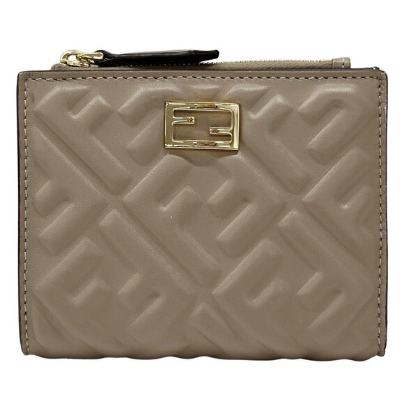 FENDI Gray Leather Zucca Wallet - Picture 1 of 13